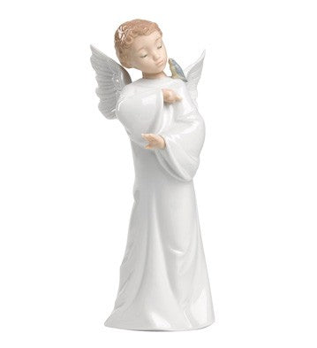 Angel De La Guardia NAO Scultped Figure Porcelain by Artist Eva Maria Cuerva | Guardian Angel Porcelain