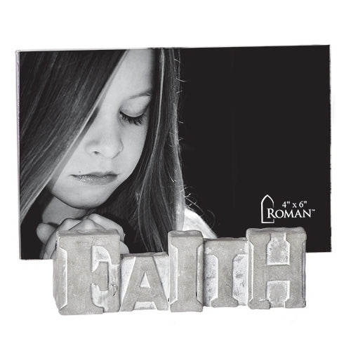 5"H FAITH CEMENT FRAME 4x6