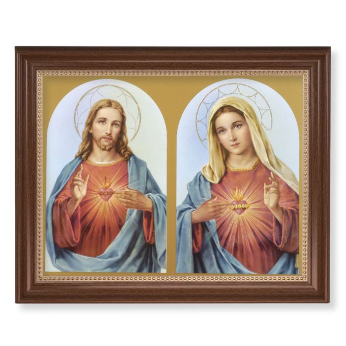 Walnut Frame 11x14 the Sacred Hearts