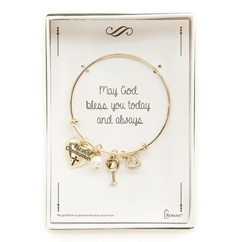 1ST COMMUNION BRACELET GOLD; ADJUSTABLE; CARDED
