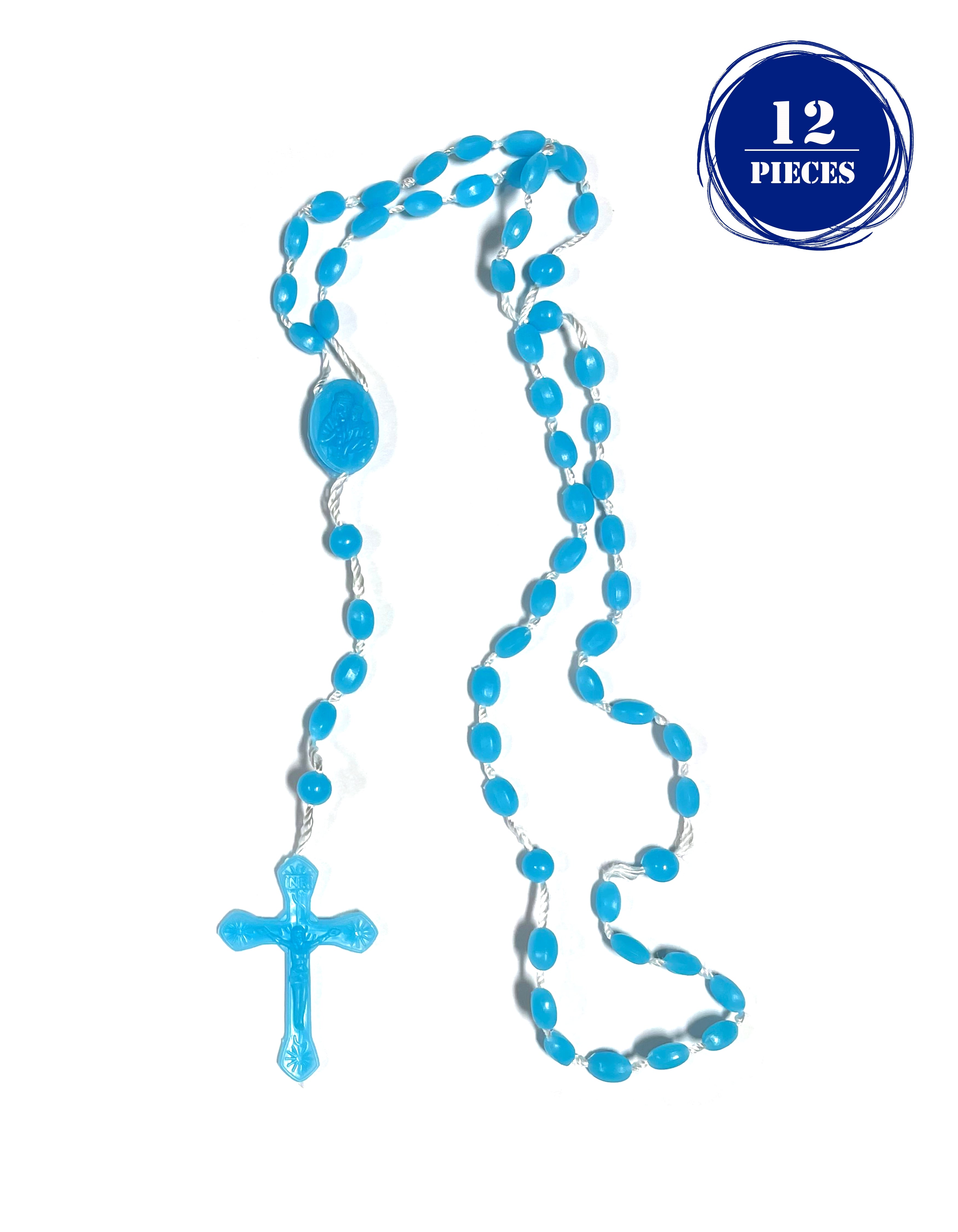 Plastic beads and cord rosary - 12 Pieces