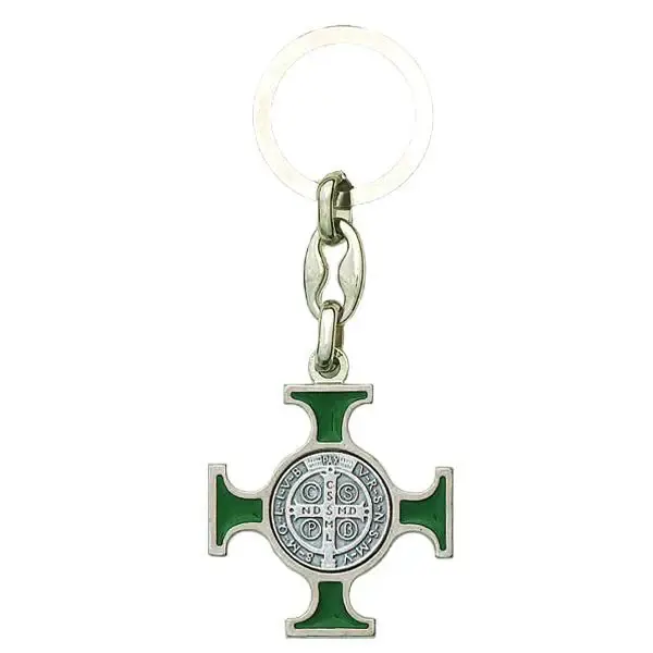 Saint Benedict Enamel Key Ring