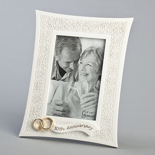 8.75"H LACE 50TH ANNIVERSARY FRAME 4X6