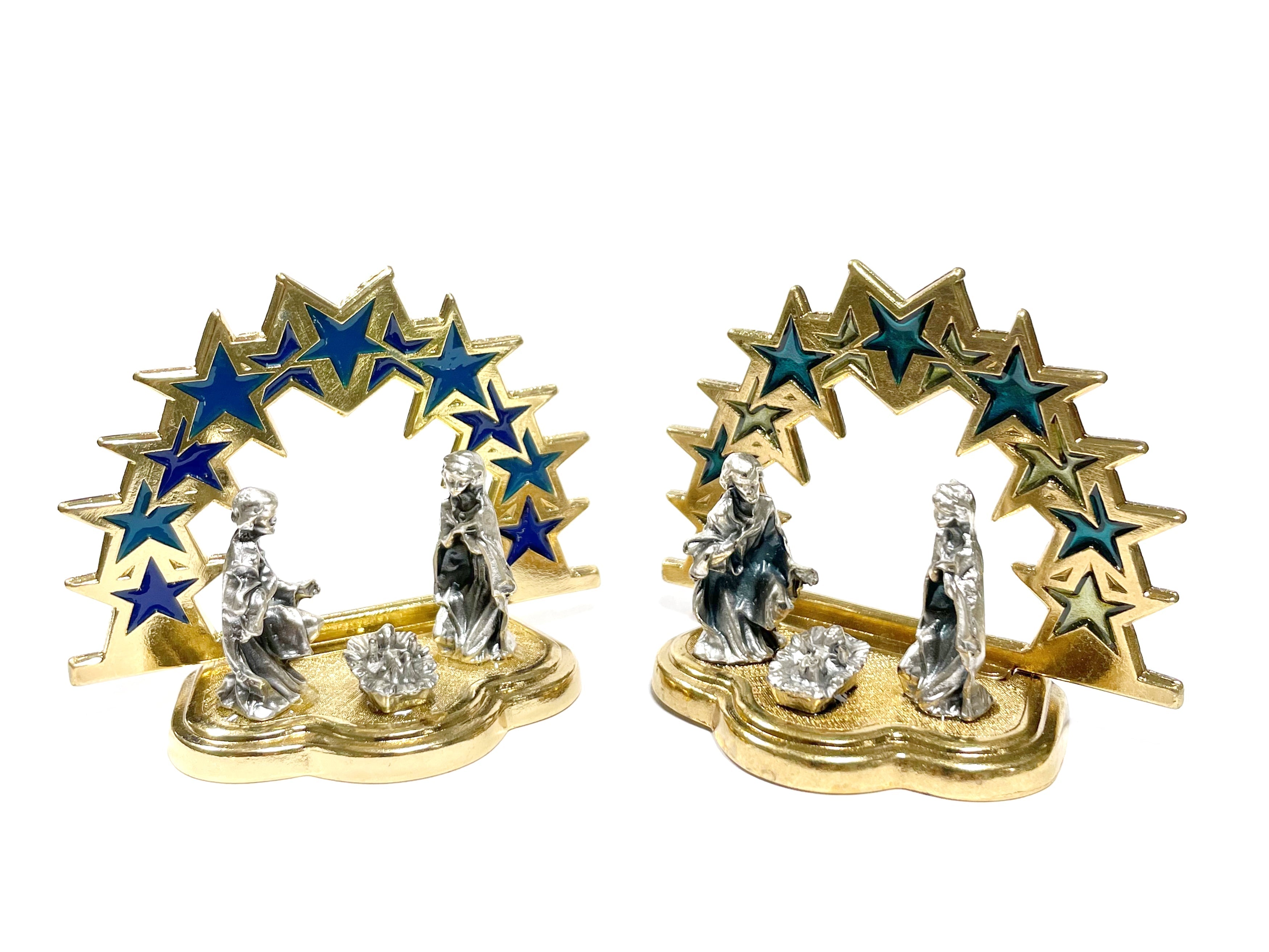 Nativity with Stars arch stained glass style