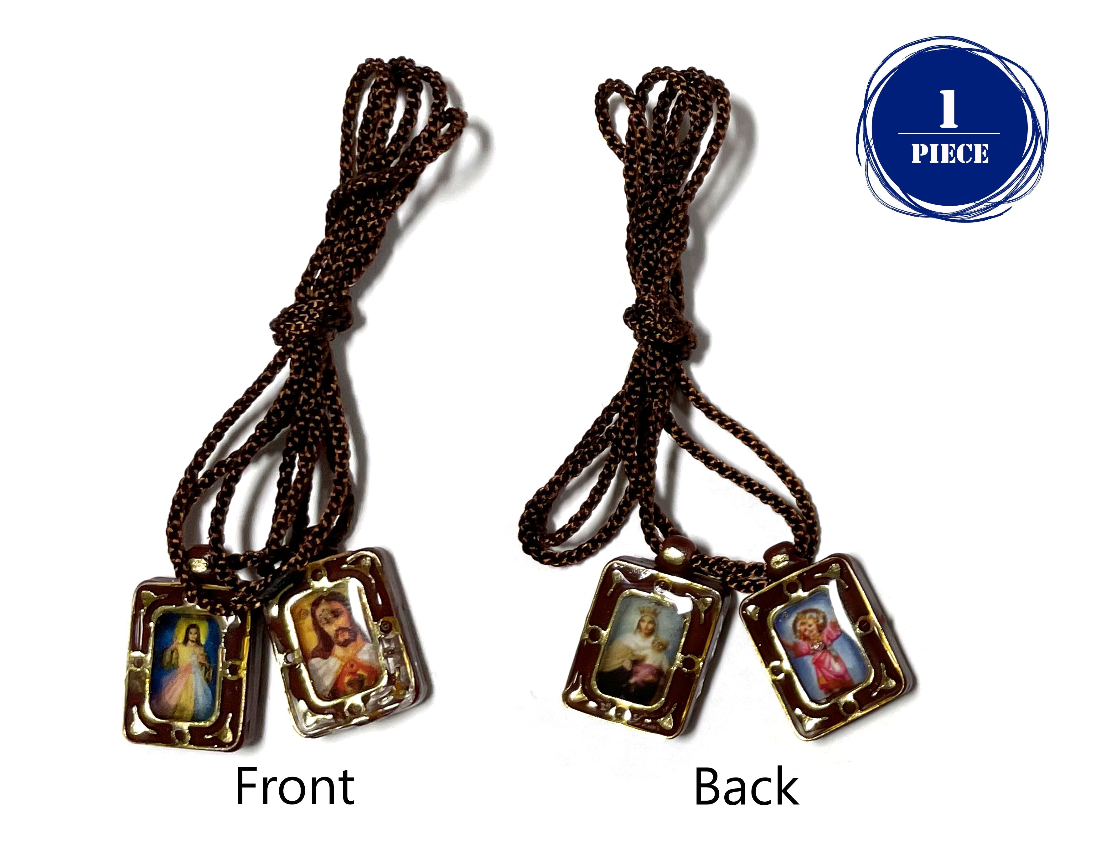 Miniature deluxe scapular. Escapulario de lujo miniatura