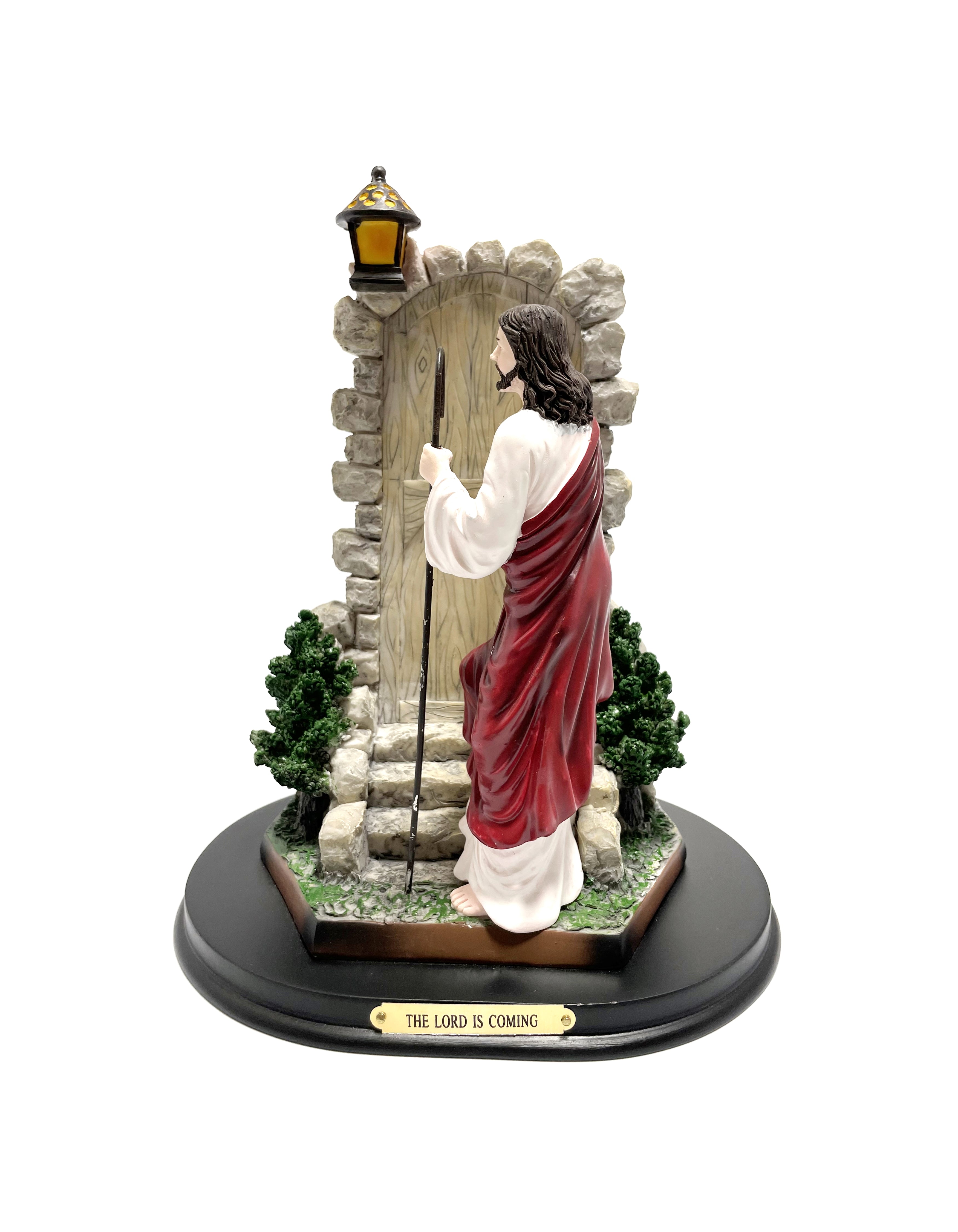 Religious statue of Jesus knocking on the door 12" height