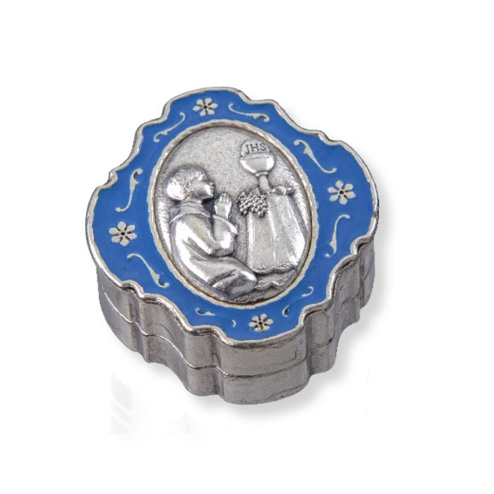 2" Communion Chalice  Epoxied Metal Rosary Box