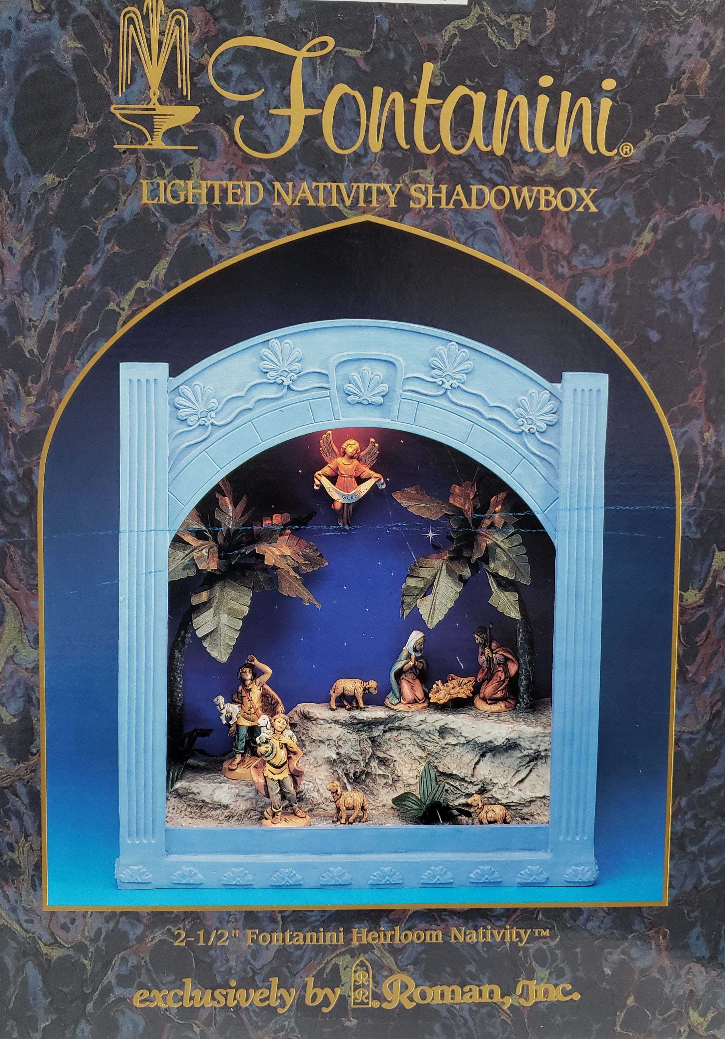 2-1/2" Fontanini Heirloom Lighted Nativity Shadowbox