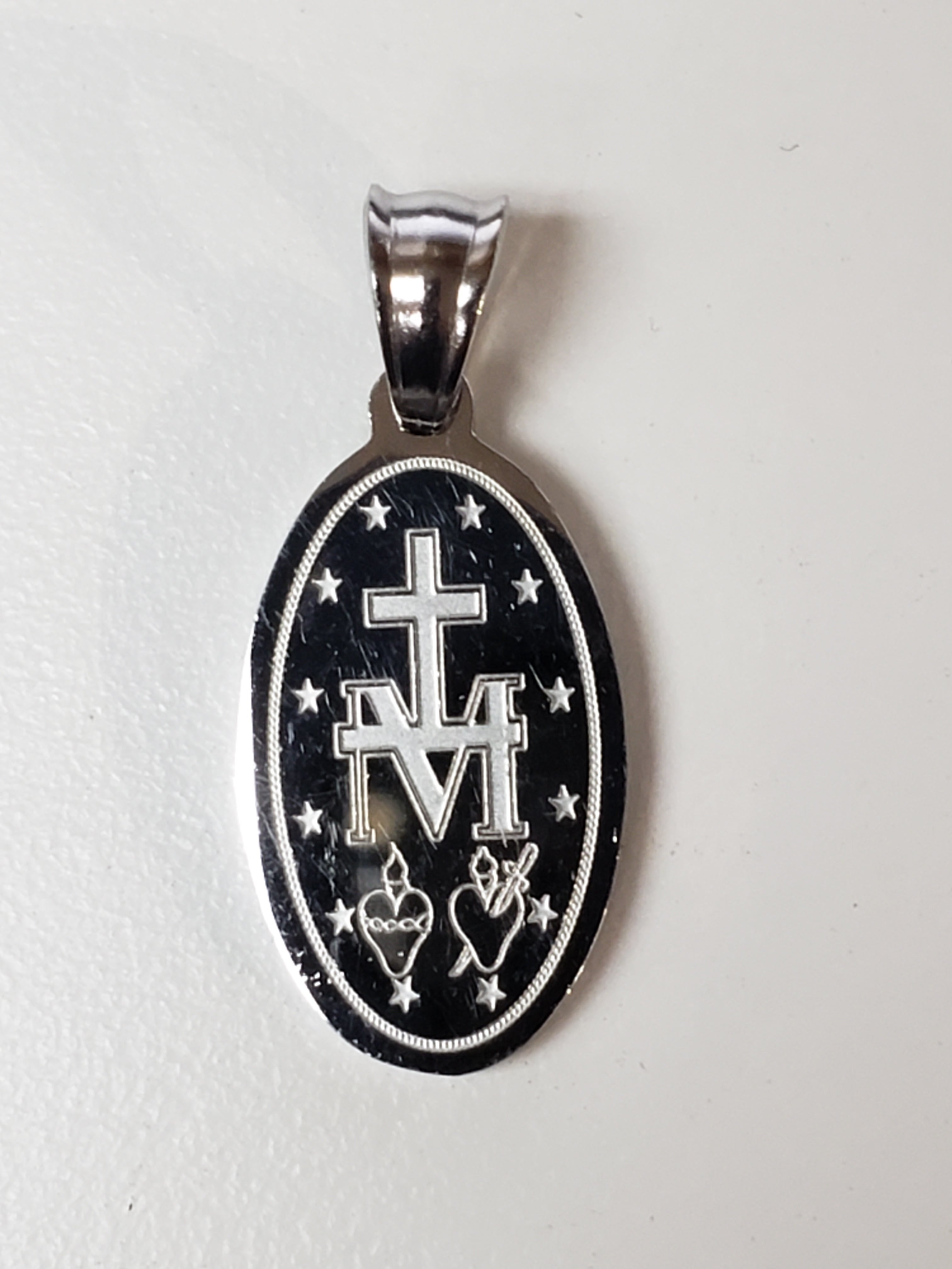 Our Lady of Grace Enamel Color Medal- Stainless Steel