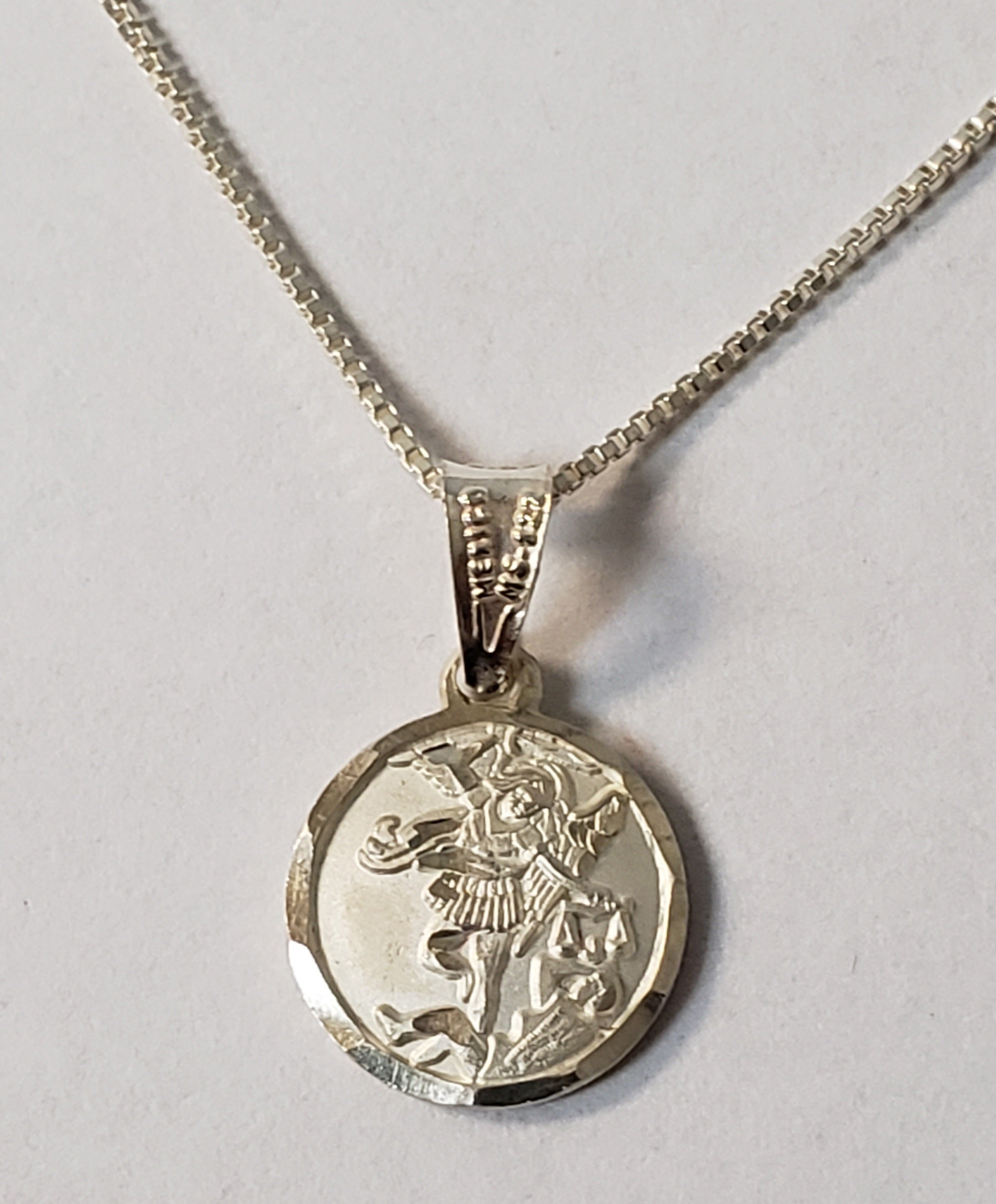 Necklace Silver  Medal St Michael Archangel
