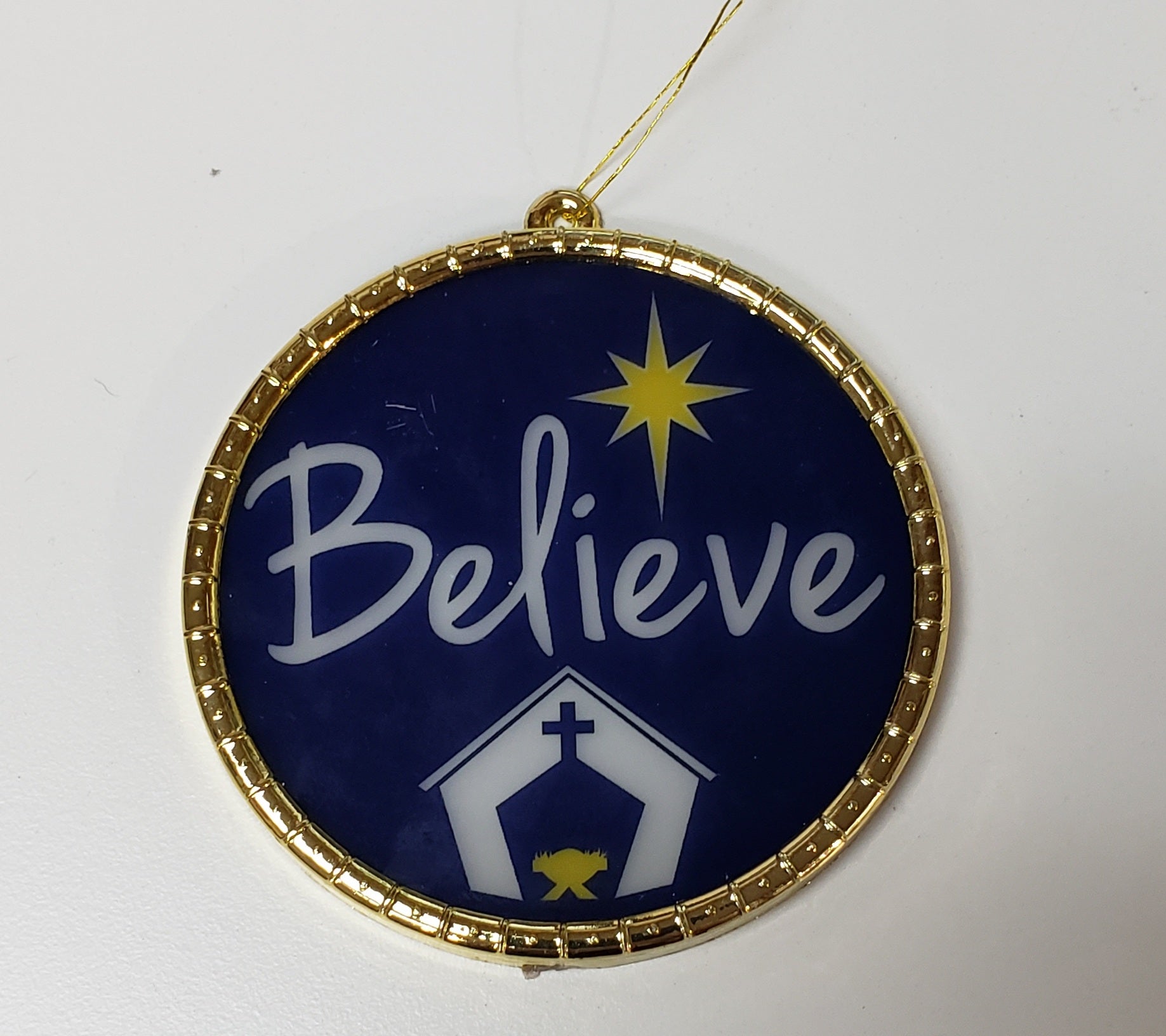 Believe Glass Ornament
