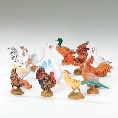 Fontanini	5" Scale 12 pc set birds barnyard; nativity figures