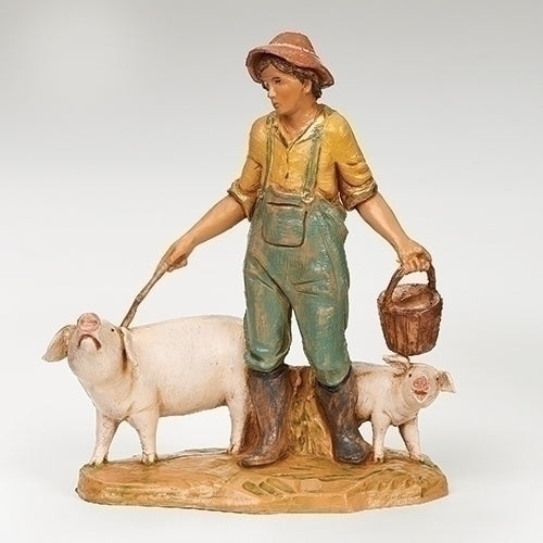 5" SCALE JEDEDIAH, PIG KEEPER NATIVITY FIGURE/ Fontanini