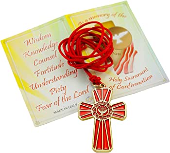Confirmation Cross Pendant  Holy Spirit Medal