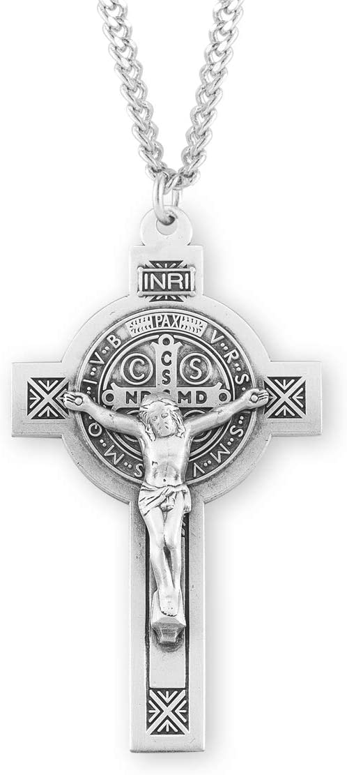 Saint Benedict Jubilee Sterling Silver Medal Pendant/Crucifix