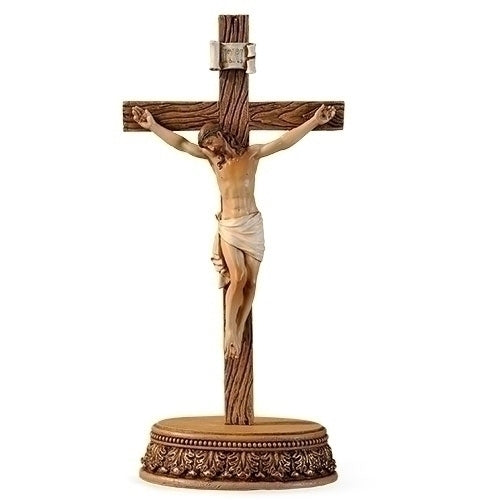 Renaissance Collection 6 x 8.5 Inch Resin Stone Tabletop Corpus Crucifix Cross