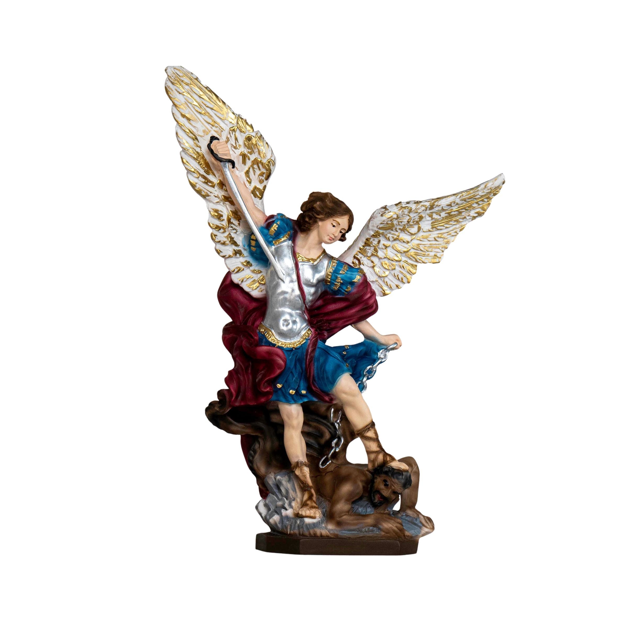 The Faith Gift Shop Saint Michael The Archangel  statue - Hand Painted in Italy - Our Tuscany Collection - Estatua de San Miguel Arcangel