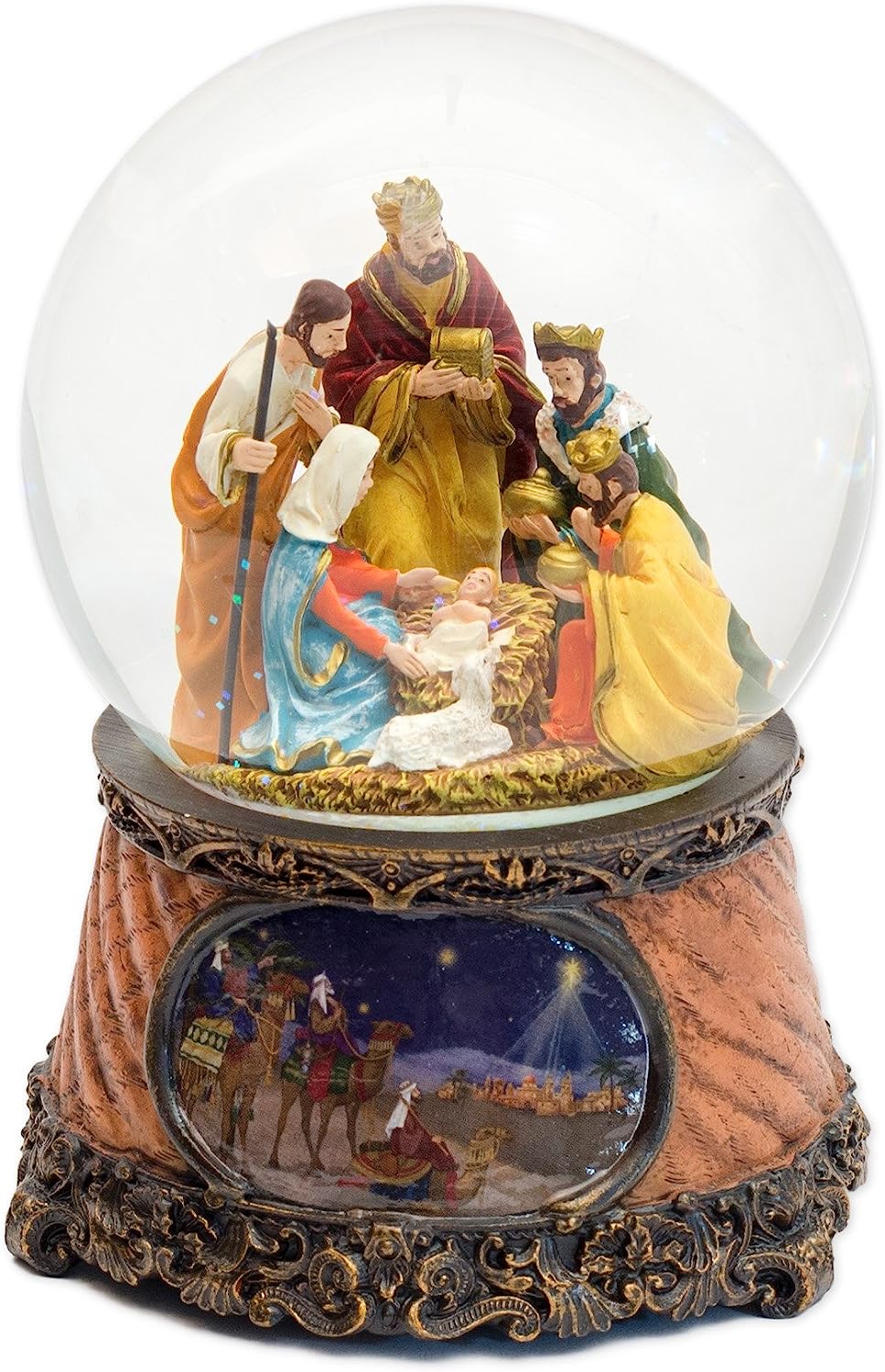 Nativity Musical Snow Globe 6"H