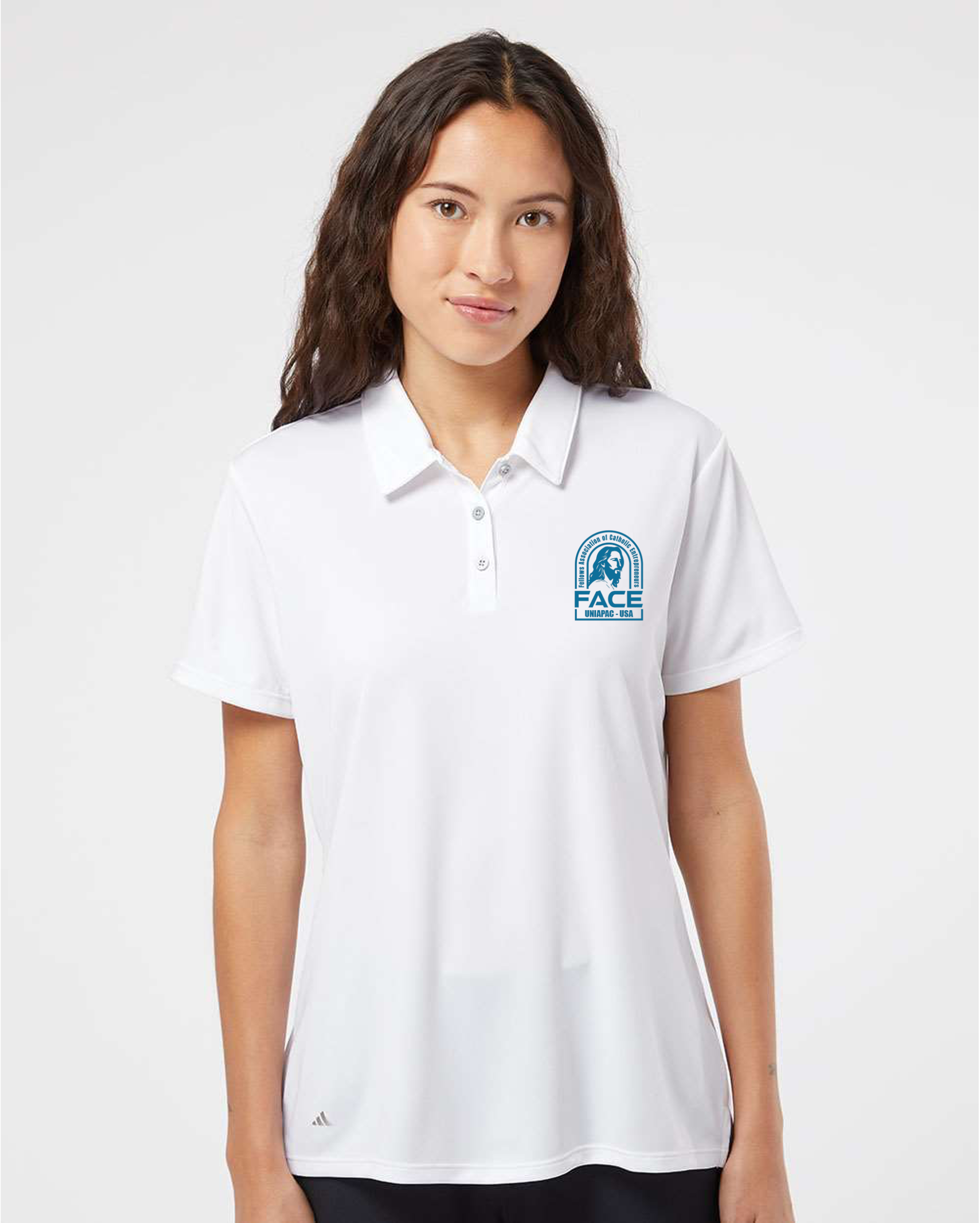 FACE Adidas Ladies Performance Polo UNIAPAC USA Edition