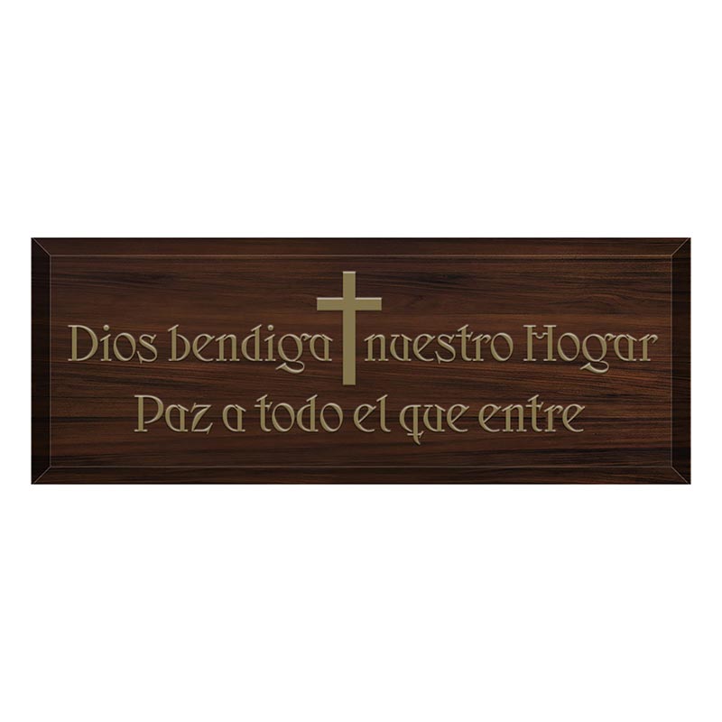 Placa de Dios Bendiga Nuestro Hogar