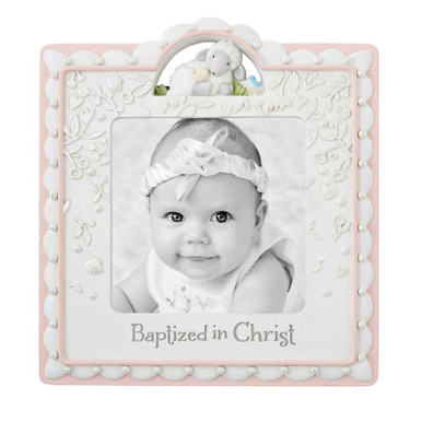 Baptism Photo Frame Pink
