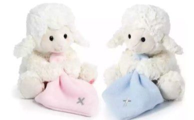 Plush Lamb with Blanket - Blue