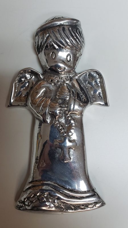 Pewter Angel with Rosary - Girl