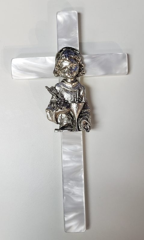 Communion White Pearlized Crucifix