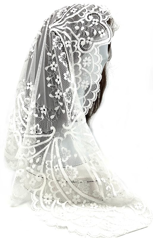 Spanish Church Veil 4' x 2' code: 101 - Gray
