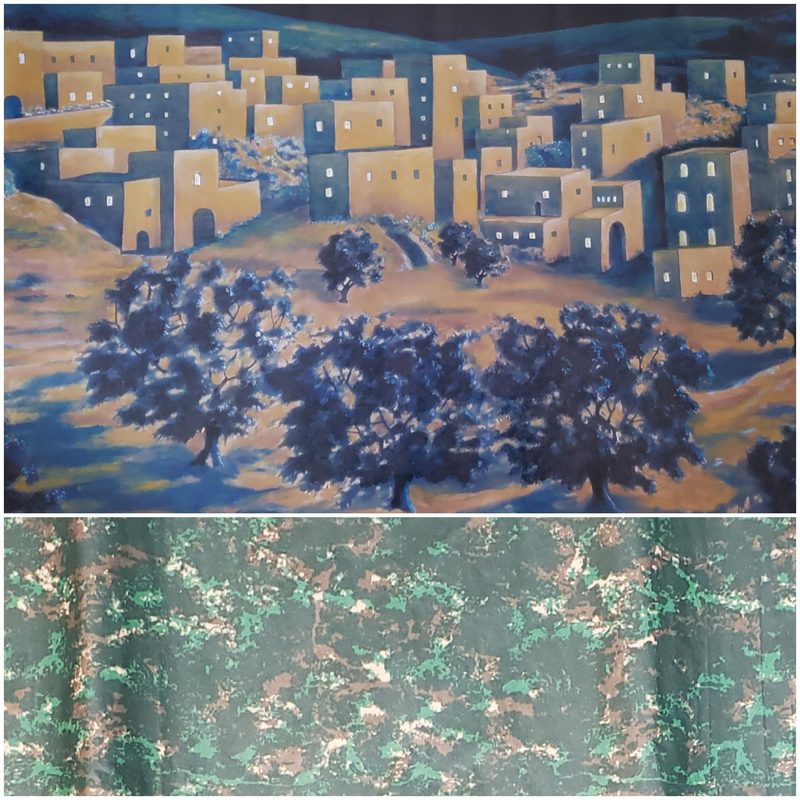 Nativity scene setting, 1 Pageant Backdrop and 5 Paper Roll X