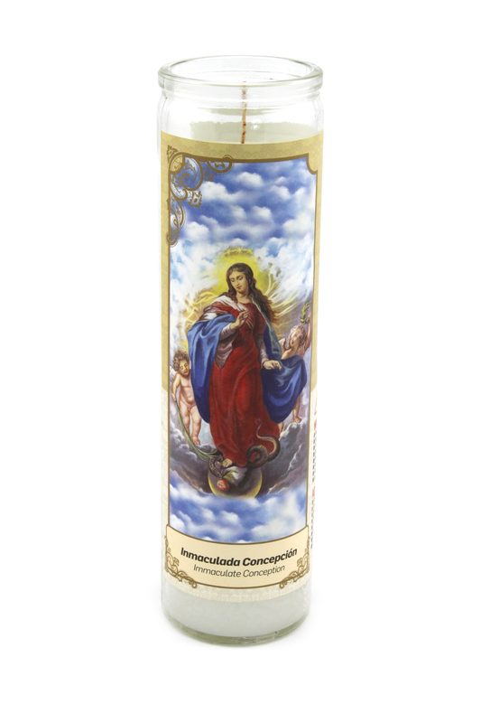Candles of Our Lady of Immaculate Conception - Velones Inmaculada Concepcion - 1 Box/12