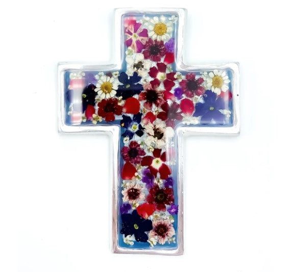 x Pressed Flowers Cross