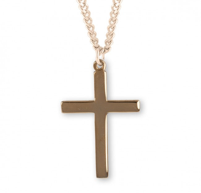 Gold Over Sterling Silver Plain Cross