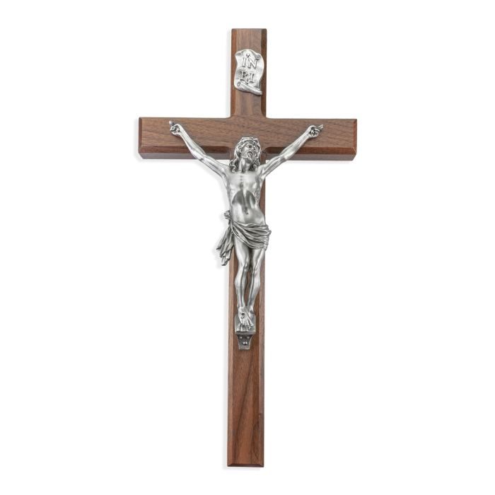 alnut Cross with Pewter Corpus