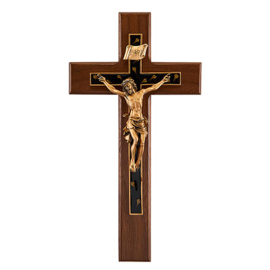 10' Walnut Crucifix, Overlay