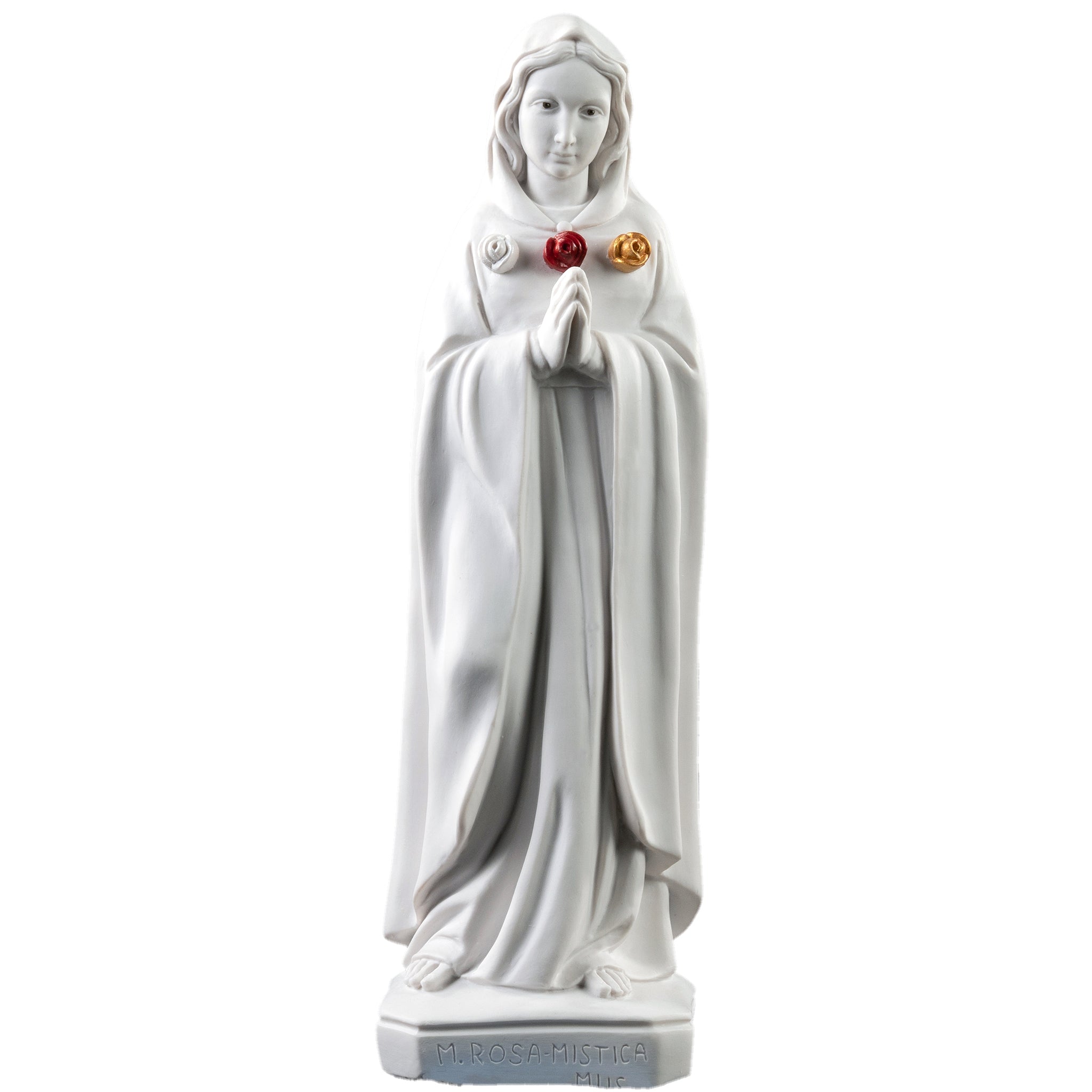 15.25" Rose of Mystica - Rosa Mistica Collection White-Gold- Hand Painted