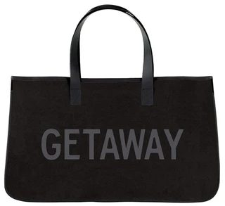 Black Canvas Tote-Getaway