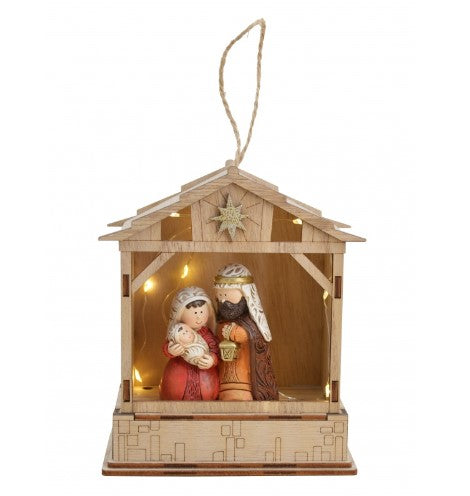 5.5" HOLY FAMILY STABLE ORNAMENT