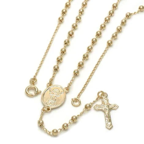 Small Rosary necklace with Divino NiÃ±o medal.  18â€ long