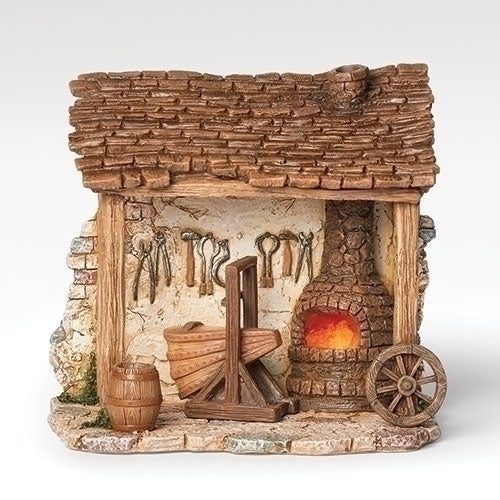 LED BLACKSMITH SHOP FOR SCALE NATIVITY FIGURES