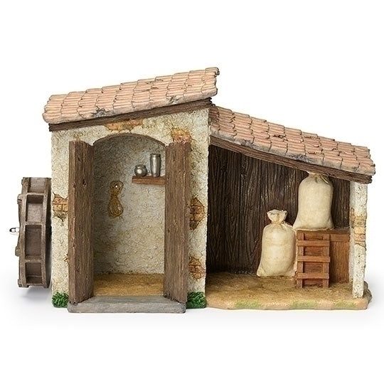 FARMHOUSE WITH WATER MILL FOR SCALE NATIVITY FIGURES