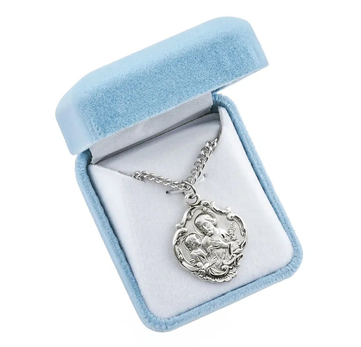 Sterling Silver St Joseph Baroque medal - 24 Ch