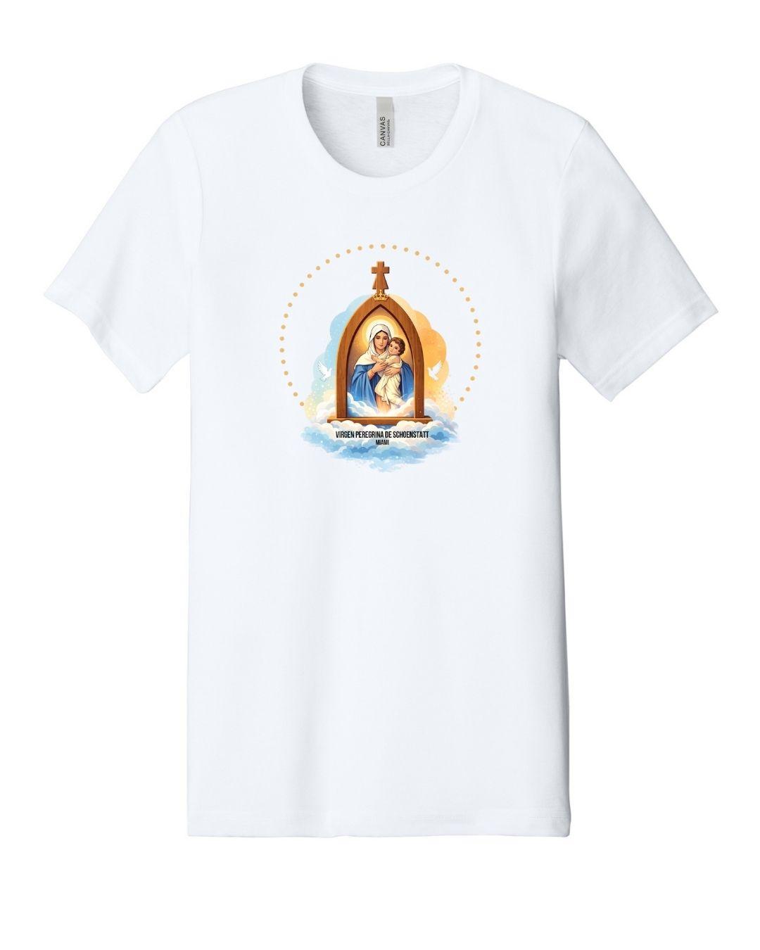Virgen Peregrina Schoenstatt Miami Unisex Short Sleeve T-Shirt