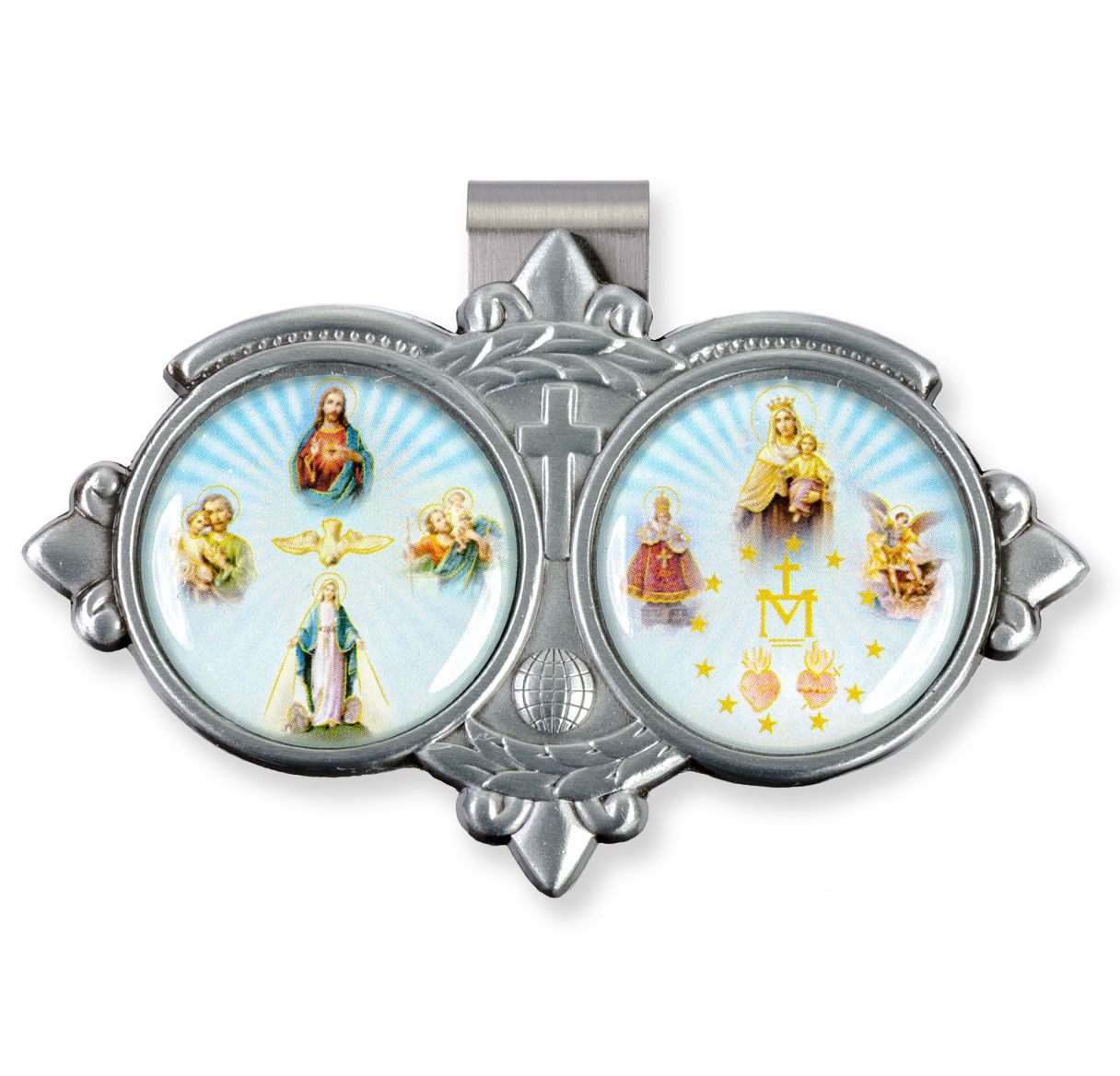 The Saints Visor Clip for Auto Protection and Home with Sacred Heart Our Lady of Grace Infant of Prague Saint Michael