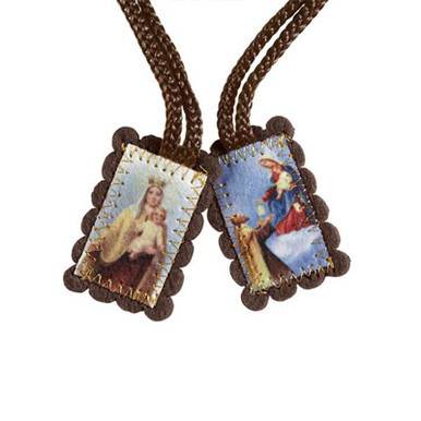 Brown Wool Scapular - Small, 12-Piece
