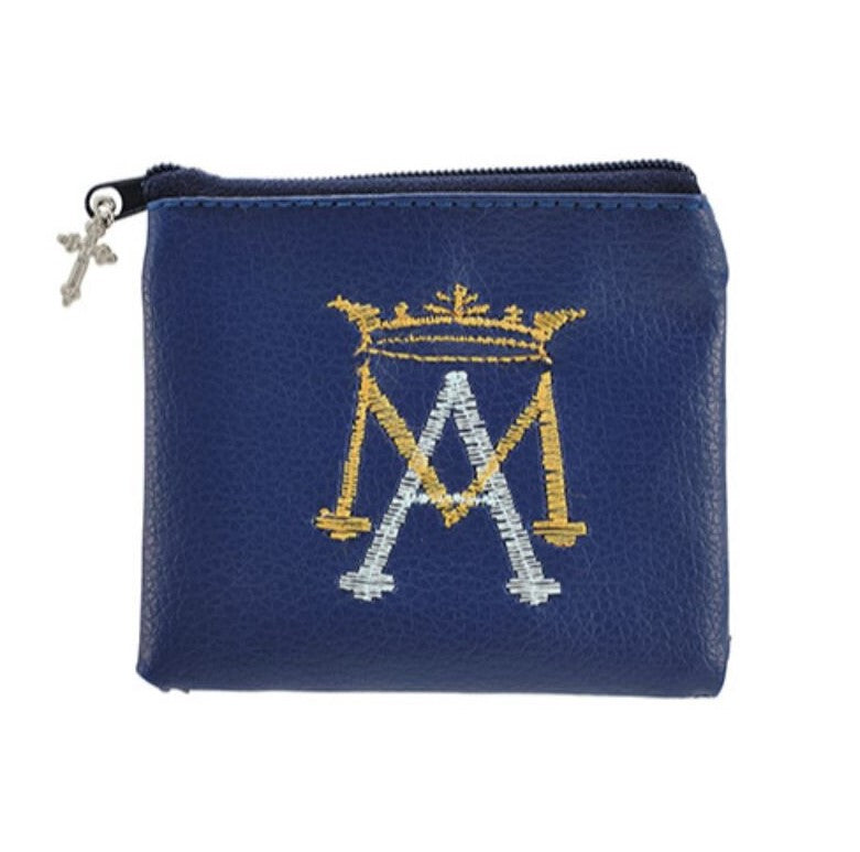 Ave Maria Embroidered Rosary Case