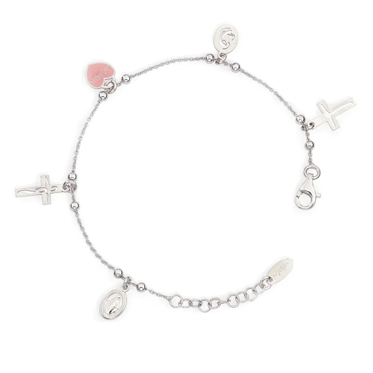 Silver Christ & Mary Bracelet