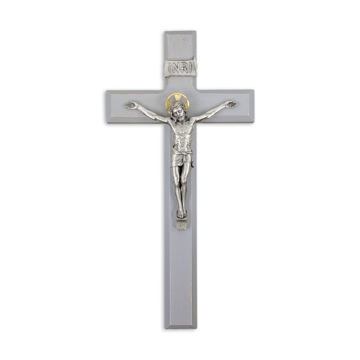 11" Grey Cross w/ Silver Corpus by Salerni