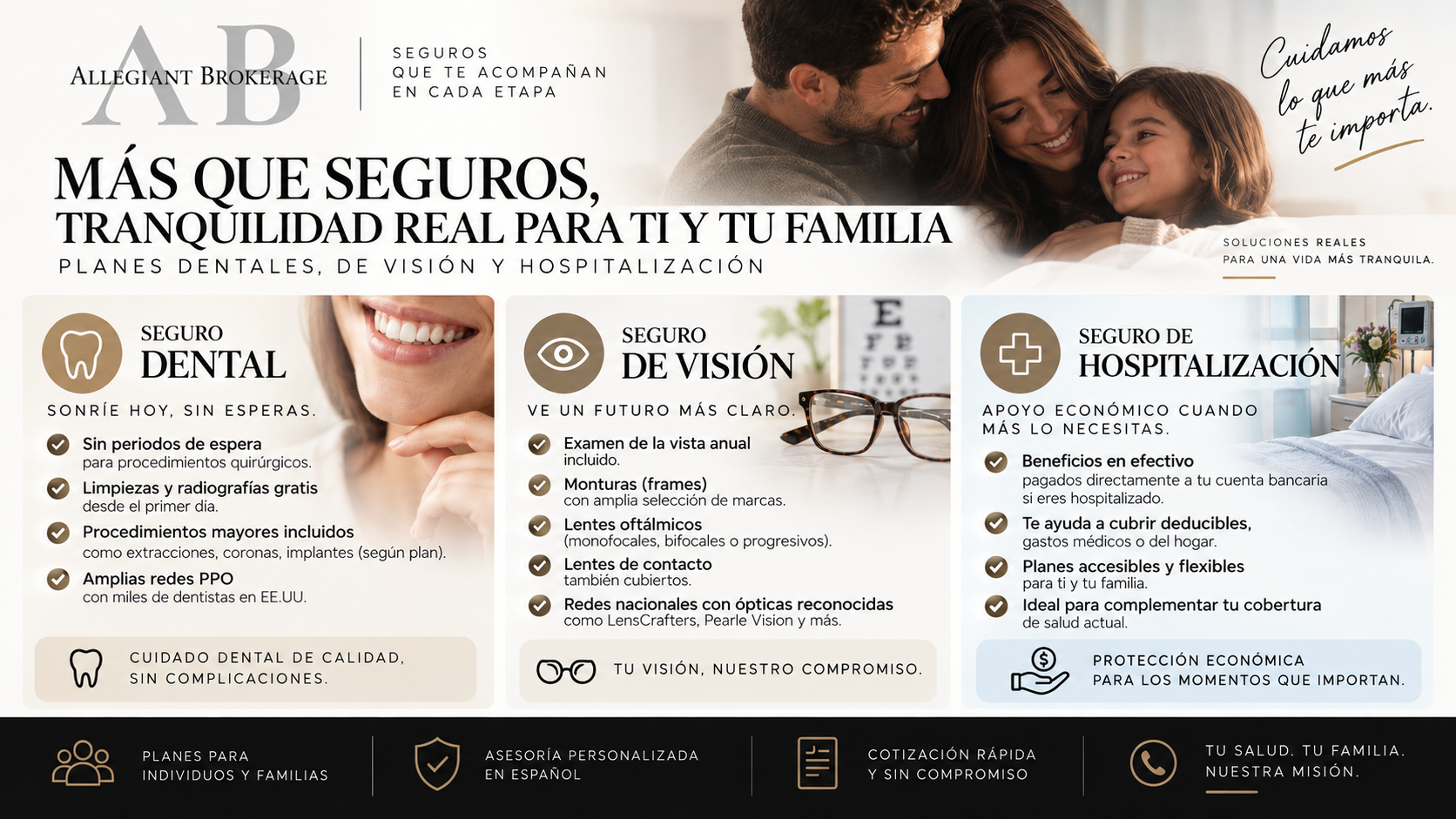 Seguros Dental, Visión y Hospitalización